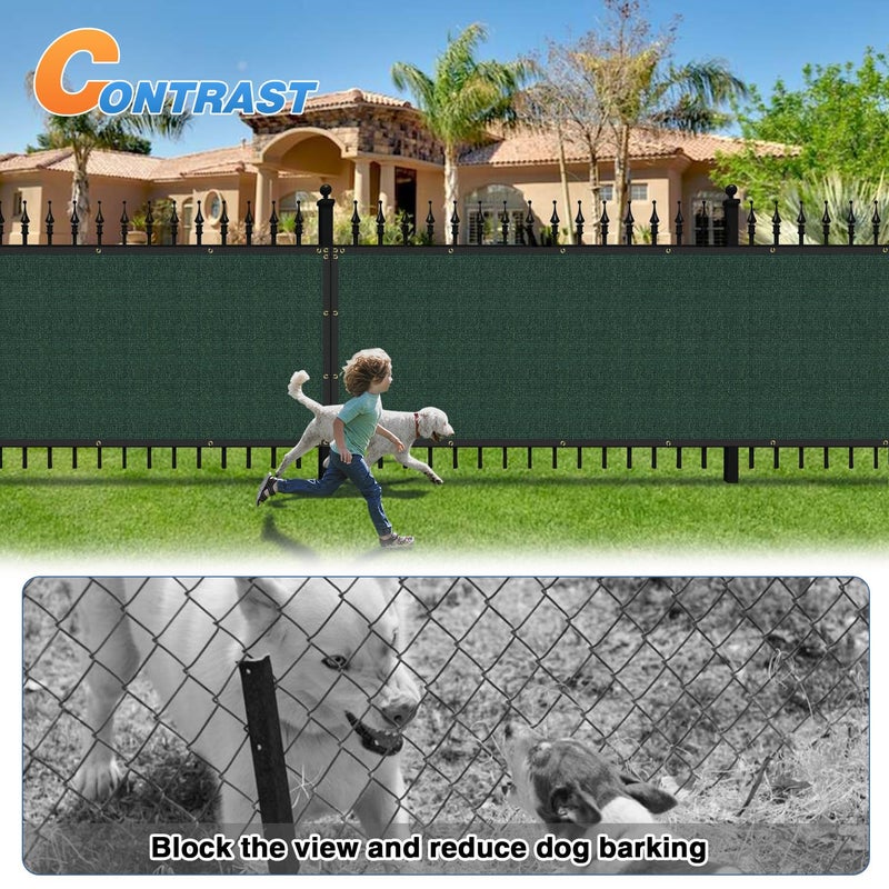 TANG 4' x 20' Privacy Fence Screen Green Shade Cloth with Grommets, Chain Link Fence Panels Outdoor Mesh Fabric Fencing, Balcony Windscreen Cover,Temporary Garden Fencing for Yard Deck Pool - Image 5